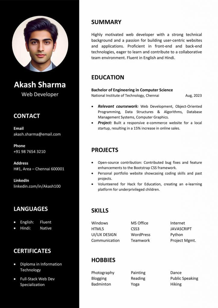 Resume Template 1